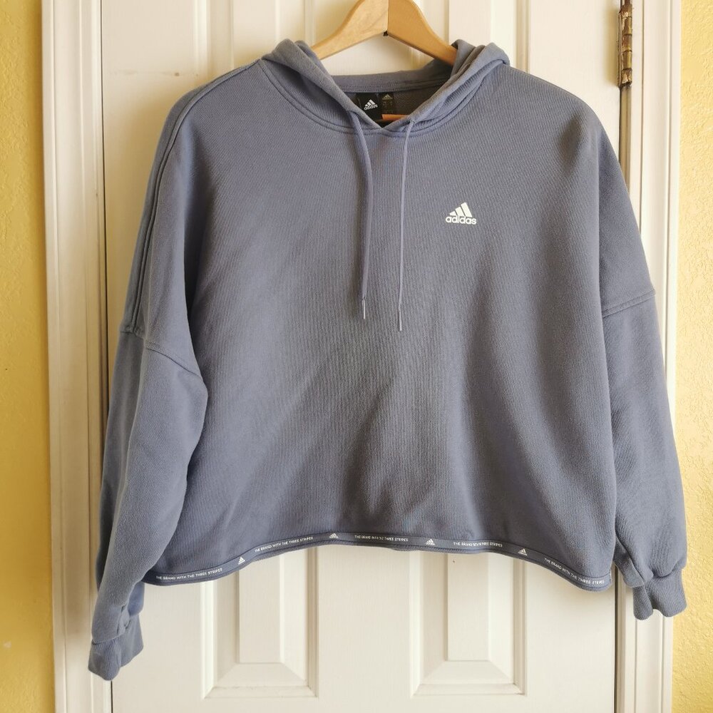 Adidas oversized cropped hoodie